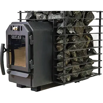 Cozy Heat Quattro Thru-Wall Sauna Stove Wood Burning Sauna Stove